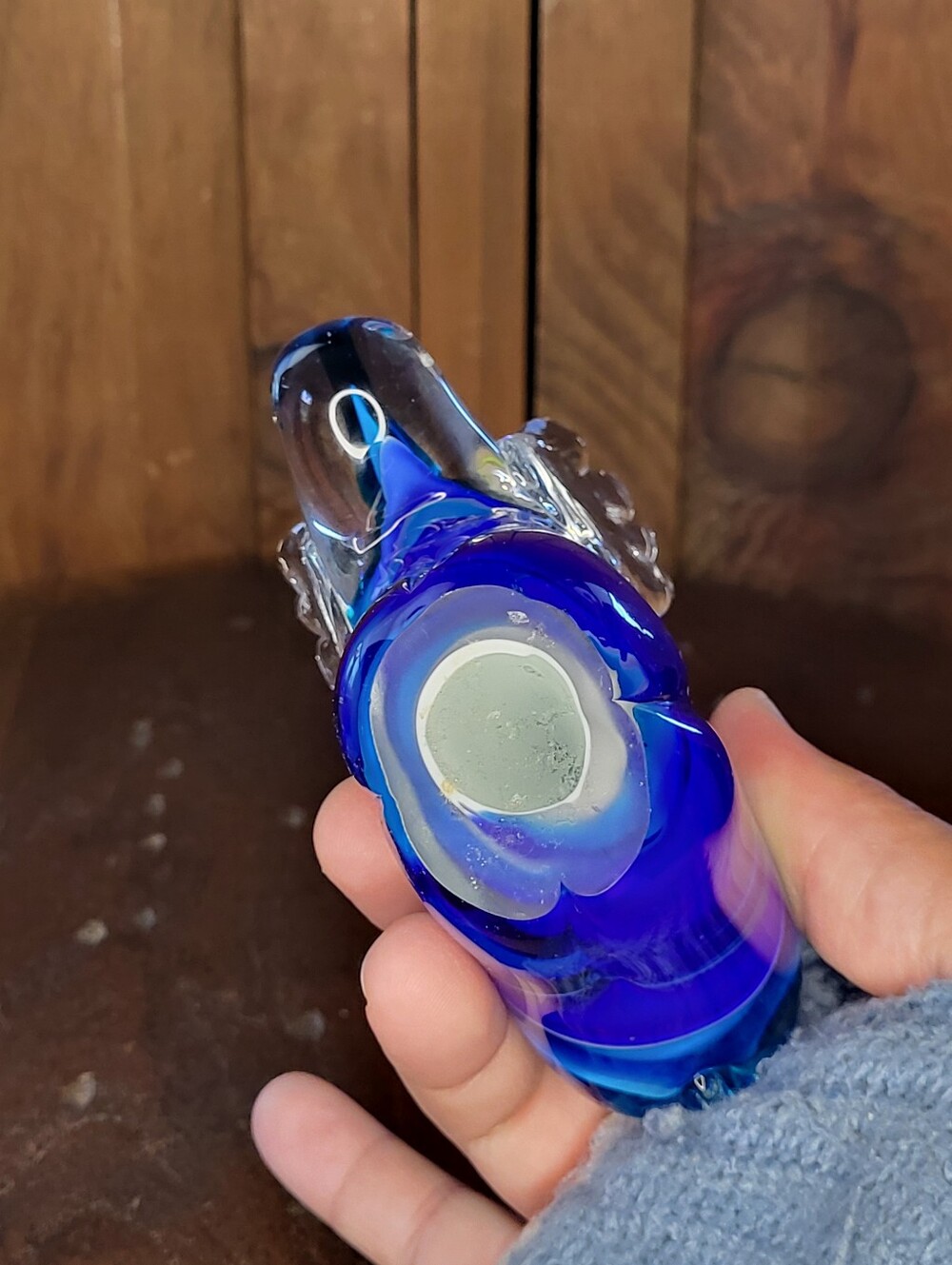 Handblown Blue Glass Moose - Picture 6 of 12